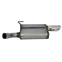 Ultra Flo Muffler: Direct Fit, Stainless Steel, 14" L, 2.5" In, 3.5" Out, Oval