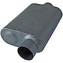 Super 44 Series Muffler, 3in Offset Inlet 3in Center Outlet, Non-Reversible, Aggressive Sound