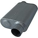 Super 44 Series Muffler, 3in Offset Inlet 3in Offset Outlet, Non-Reversible, Aggressive Sound