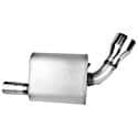 Ultra Flo Muffler: Direct Fit, Stainless Steel, 11" L, 2.5" In, 2.5" Out, Oval