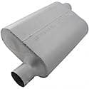 40 Series Muffler, 2.25in Offset Inlet 2.25in Offset Outlet, Non-Reversible, Aggressive Sound