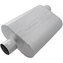 40 Series Muffler, 2.5in Center Inlet 2.5in Offset Outlet, Non-Reversible, Aggressive Sound