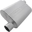 40 Series Muffler, 2.5in Offset Inlet 2.5in Offset Outlet, Non-Reversible, Aggressive Sound