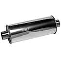 Ultra Flo Muffler: Universal Fit, Stainless Steel, 16" L, 3" In, 3" Out, Round