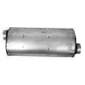 Ultra Flo Muffler: Universal Fit, Stainless Steel, 25" L, 4" In, 4" Out, Oval