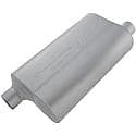 50 Series Muffler, 2.5in Offset Inlet 2.5in Offset Outlet, Non-Reversible, Moderate Sound