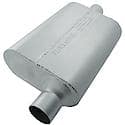 40 Series Muffler, 2.25in Offset Inlet 2.25in Center Outlet, Non-Reversible, Aggressive Sound