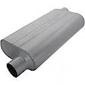 50 Series Muffler, 2.5in Offset Inlet 2.5in Offset Outlet, Non-Reversible, Moderate Sound