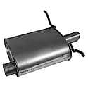 Quiet-Flow SS Direct Fit Exhaust Muffler 2.5" Inlet (ID) 2.5" Outlet (OD)