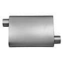 Afterburner Muffler, 2.25in Offset Inlet 2.25in Offset Outlet, Non-Reversible, Aggressive Sound