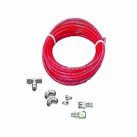 1/4"Dia, 18'L, Red, Includes Two 1/4" Npt Elbow Fittings/One Union Tee