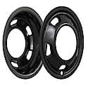 Fits 17" Wheels, Gloss Black, Abs Plastic, Snap On, 8 Lug/ 5 Hand Hole, Set Of 4