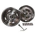 Fits 17"Wheels, Polished Ss, Bolt-On, 8 Lug Wheels, Set Of 4