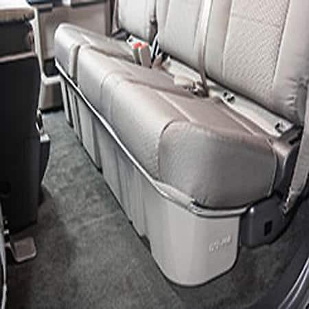 Under Rear Seat, 2 Compartments, Light Gray, Heavy Duty Polyethylene