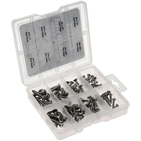 Pro Pack Sheet Metal Screws Stainless Steel - 79 Pieces