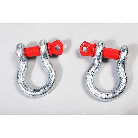 D-Ring Shackle Kit; 3/4 inch; Silver with Red Pin; Steel; Pair