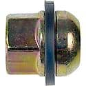 Wheel Lug Nut: M12-1.50 Thread, Radius, Bulge, 23.9 mm Length, Yellow, 1 Pack