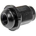 Wheel Lug Nut: M12-1.50 Thread, Radius, Acorn, 1.378" Length, Black (Sold by each)