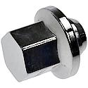 Wheel Lug Nut: 7/16-20 Thread, Conical 60, Wheel Cover Retaining, 1.2" Length, Chrome, 1 Pack