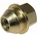 Wheel Lug Nut: M12-1.50 Thread, Conical 60, Retaining Nut, 1.142" L, Yellow; Zinc Plated, 1 Pack