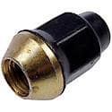 Wheel Lug Nut: M12-1.50 Thread, Conical 60, Dometop, 1.417" Length, Black, 1 Pack