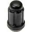 Wheel Lug Nut Lock Set: M14-1.50 Thread, Conical 60, Bulge Acorn, 1.4" L, Matte Black, 20 Locks/1 Key