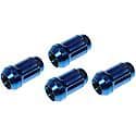 Wheel Lug Nut Lock: M12-1.50 Thread, Conical 60, Acorn, 35.5 mm Length, Blue, 4 Pack