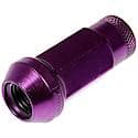 Wheel Lug Nut: M12-1.50 Thread, Conical 60, Bulge Open End, 48 mm Length, Purple Chrome, 20 Pack