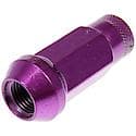 Wheel Lug Nut: M12-1.25 Thread, Conical 60, Bulge Open End, 48 mm Length, Purple Chrome, 20 Pack