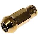 Wheel Lug Nut: M12-1.25 Thread, Conical 60, Duplex Acorn, 48 mm Length, Gold, 20 Pack