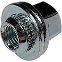 Wheel Lug Nut: M12-1.50 Thread, Flanged, Retaining Nut, 1.041" Length, Silver/Zinc-Plated, 1 Pack