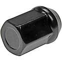 Wheel Lug Nut: M12-1.50 Thread, Conical 60, Dometop, 1.24" Length, Black, 1 Pack