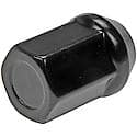 Wheel Lug Nut: M12-1.50 Thread, Conical 60, Flattop Capped, 1.28" Length, Black (Sold by each)