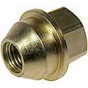 Wheel Lug Nut: M12-1.50 Thread, Conical 60, Dometop, 1.142" L, Yellow; Zinc Plated (Sold by each)