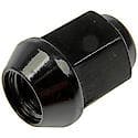 Wheel Lug Nut: M12-1.50 Thread, Conical 60, Dometop, 1.201" Length, Black (Sold by each)