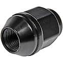 Wheel Lug Nut: 1/2-20 Thread, Conical 60, Dometop, 1.25" Length, Black (Sold by each)