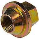 Wheel Lug Nut: 1/2-20 Thread, Conical 60, Retaining Nut, 1" L, Yellow; Zinc Plated (Sold by each)