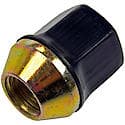 Wheel Lug Nut: M14-1.50 Thread, Conical 60, Flattop Capped, 1.201" Length, Black (Sold by each)