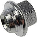 Wheel Lug Nut: 7/16-20 Thread, Conical 60, Wheel Cover Retaining, 0.875" Length, Zinc, 1 Pack