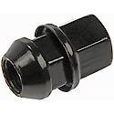 Wheel Lug Nut: M14-1.50 Thread, Conical 60, Flattop Capped, 1.535" Length, Black (Sold by each)