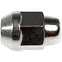 Wheel Lug Nut: 1/2-20 Thread, Conical 60, Bulge Acorn, 1.385" Length, Chrome, 1 Pack