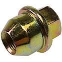 Wheel Lug Nut: 1/2-20 Thread, Conical 60, Retaining Nut, 1.25" Length, Yellow; Zinc Plated, 1 Pack