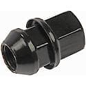 Wheel Lug Nut: M14-1.50 Thread, Conical 60, Flattop Capped, 1.535" Length, Black, 1 Pack