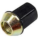 Wheel Lug Nut: M12-1.50 Thread, Conical 60, Flattop Capped, 1.24" Length, Black, 1 Pack