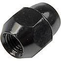 Wheel Lug Nut: M12-1.50 Thread, Conical 60, Acorn, 1.063" Length, Black, 1 Pack