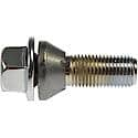 Wheel Bolt: M14-1.50 Thread Size, Conical - 60 deg Seat Style, 19 mm Hex Size, Silver, 1 Pack