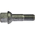 Wheel Bolt: M12-1.50 Thread Size, Ball Seat Style, 17 mm Hex Size, Silver, 1 Pack