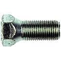 Wheel Bolt: 9/16-18 Thread Size, Conical - 60 deg Seat Style, 3/4" Hex Size, Silver, 1 Pack