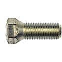 Wheel Bolt: 9/16-18 Thread Size, Conical - 60 deg Seat Style, 3/4" Hex Size, Silver, 1 Pack