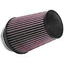 Universal Clamp On Reusable Air Filter: Flange Diameter 4", Filter Height 7", Flange Length 1.8"